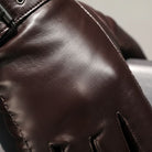 Men's Leather Gloves with Brushed Wool Lining and Adjustable Wrist Strap 2