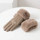 Men's Leather Gloves with Faux Fur Cuff - Classic Winter Style 1