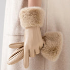 Men's Leather Gloves with Faux Fur Cuff - Classic Winter Style 2