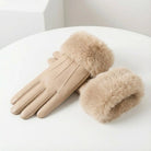 Men's Leather Gloves with Faux Fur Cuff - Classic Winter Style 3