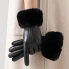 Men's Leather Gloves with Faux Fur Cuff - Classic Winter Style 6