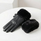 Men's Leather Gloves with Faux Fur Cuff - Classic Winter Style 7