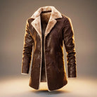 Men's Leather Shearling-Lined Winter Coat 0