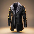 Men's Leather Shearling-Lined Winter Coat 1