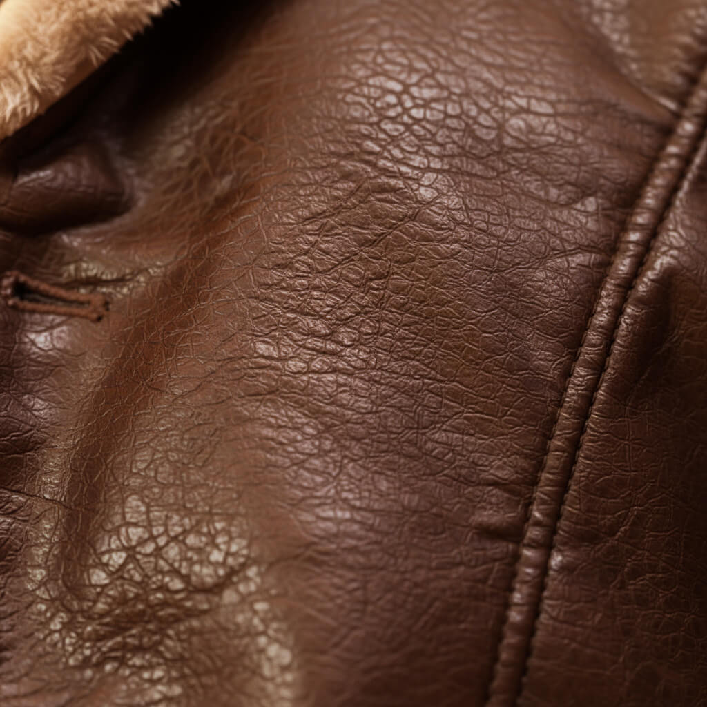 Men's Leather Shearling-Lined Winter Coat 5