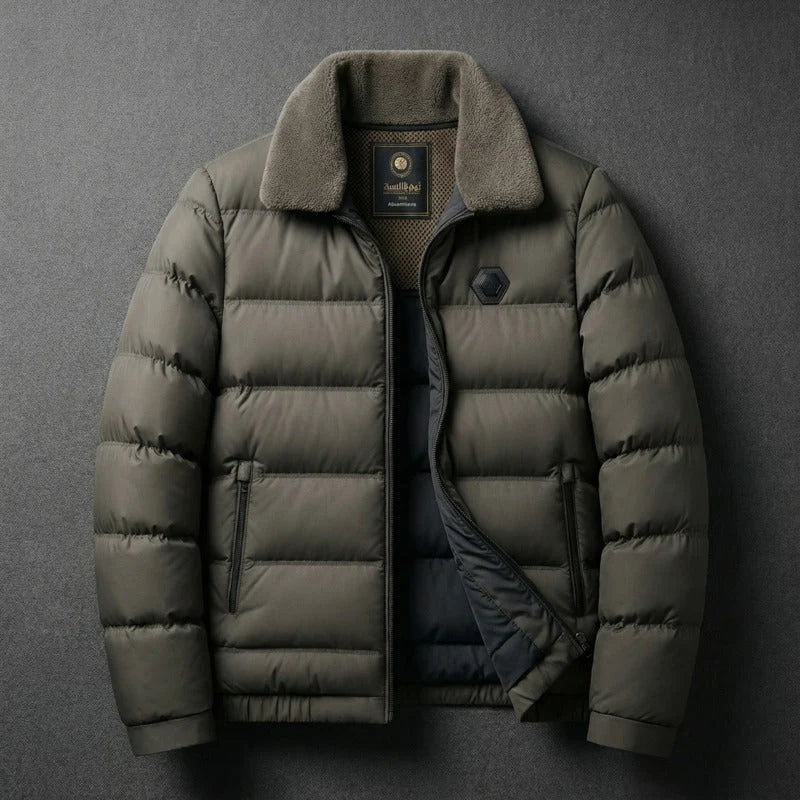 Men's Lightweight Down-Insulated Jacket with Fleece-Lined Collar 4