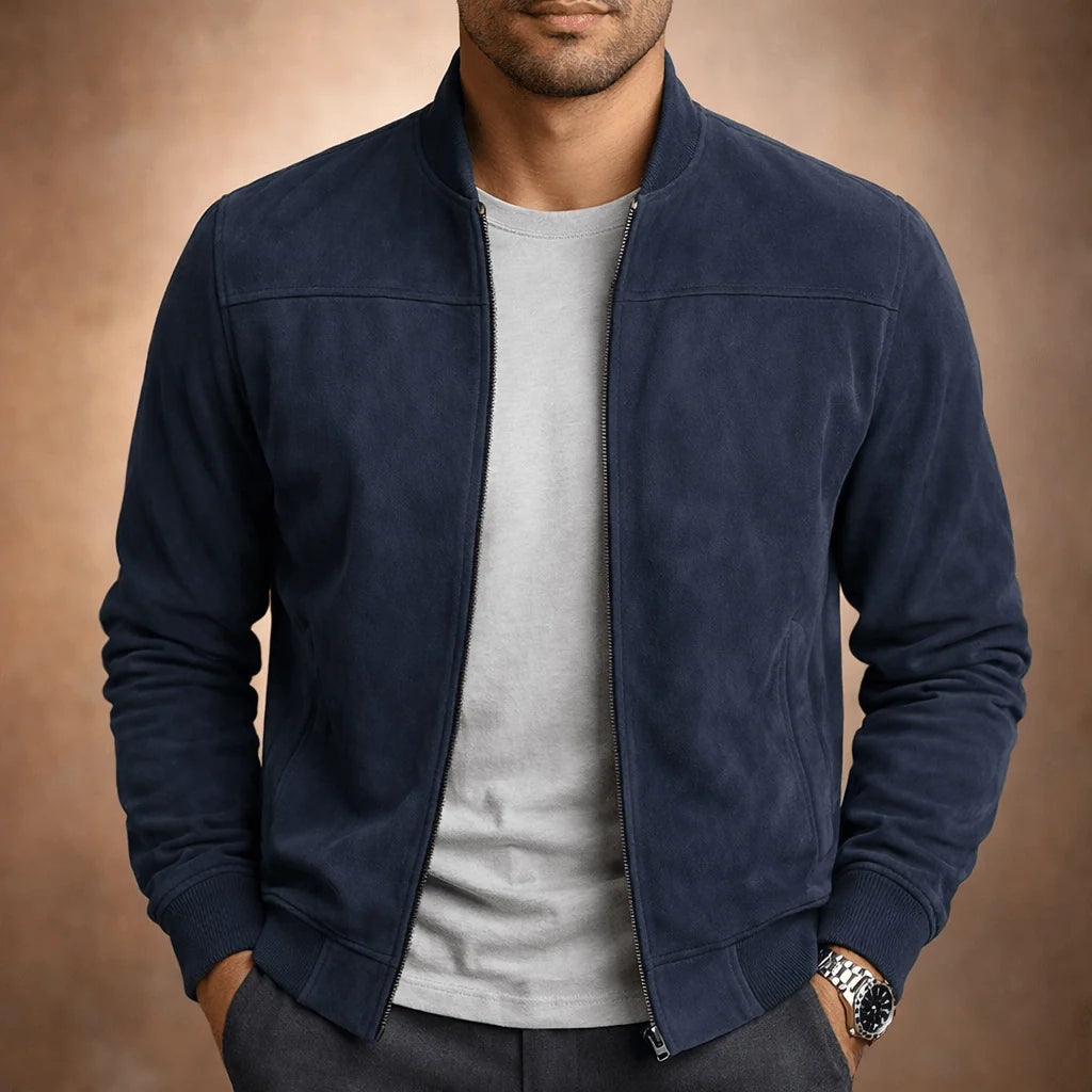 Men's Lightweight Suede-Style Bomber Jacket 2