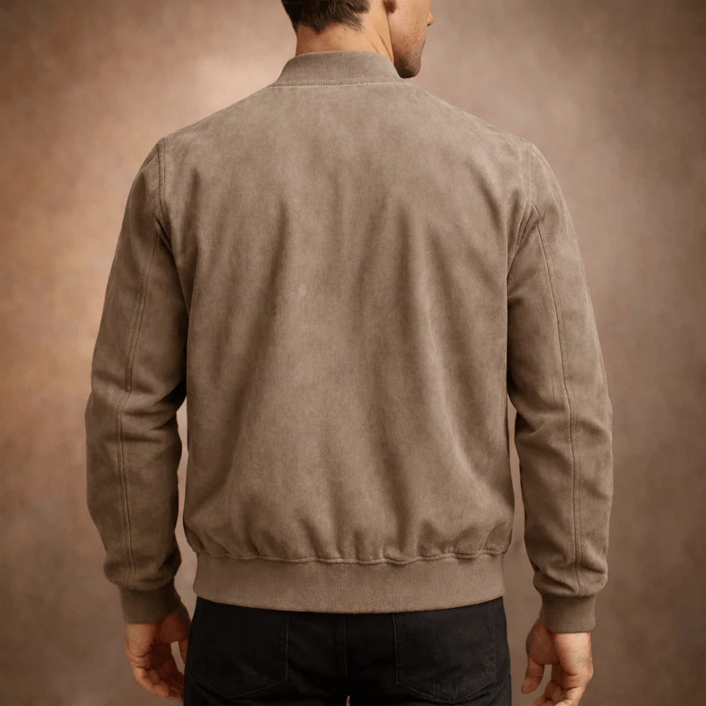 Men's Lightweight Suede-Style Bomber Jacket 3