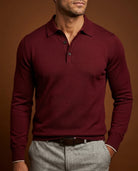 Men's Long Sleeve Merino Wool Polo Shirt 2