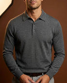Men's Long Sleeve Merino Wool Polo Shirt 3