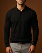 Men's Long Sleeve Merino Wool Polo Shirt 4