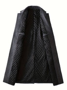 Men's Long Tailored Overcoat with Button Closure 3