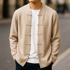 Men's Mandarin Collar Toggle Knit Cardigan 0