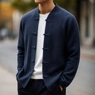 Men's Mandarin Collar Toggle Knit Cardigan 2