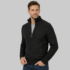 Men's Merino Wool Full-Zip Sweater with Minimalist Design - 2