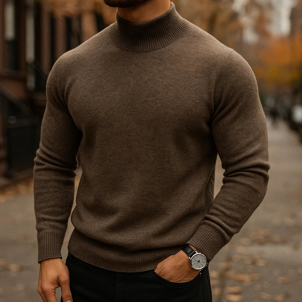 Men's Merino Wool Semi-Turtleneck Sweater 2