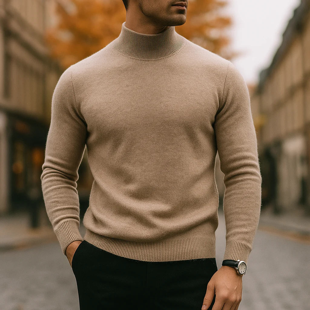 Men's Merino Wool Semi-Turtleneck Sweater 3
