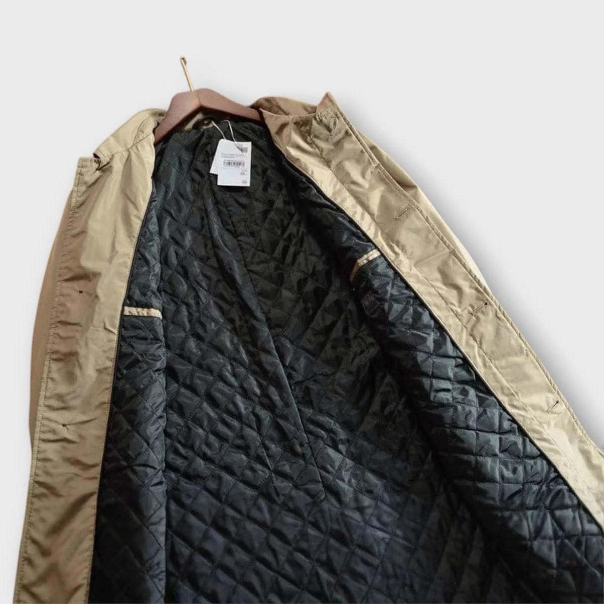 Men's Mid-Length Button-Front Overcoat with Point Collar and Side Pockets 5