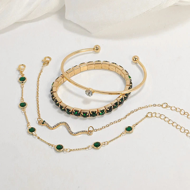 Men's Mixed Texture Bracelet Set with Stone Accents in Gold or White Gold 2