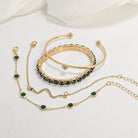 Men's Mixed Texture Bracelet Set with Stone Accents in Gold or White Gold 2