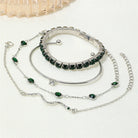 Men's Mixed Texture Bracelet Set with Stone Accents in Gold or White Gold 4