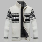 Men's Norwegian Pattern Zip-Up Cardigan with High Collar 2