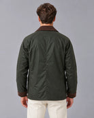 Men's Oil-Waxed Nylon Barn Jacket with Corduroy Collar 3