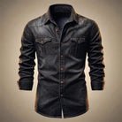 Men's Organic Cotton Denim Shirt with Button-Front and Multiple Pockets 3