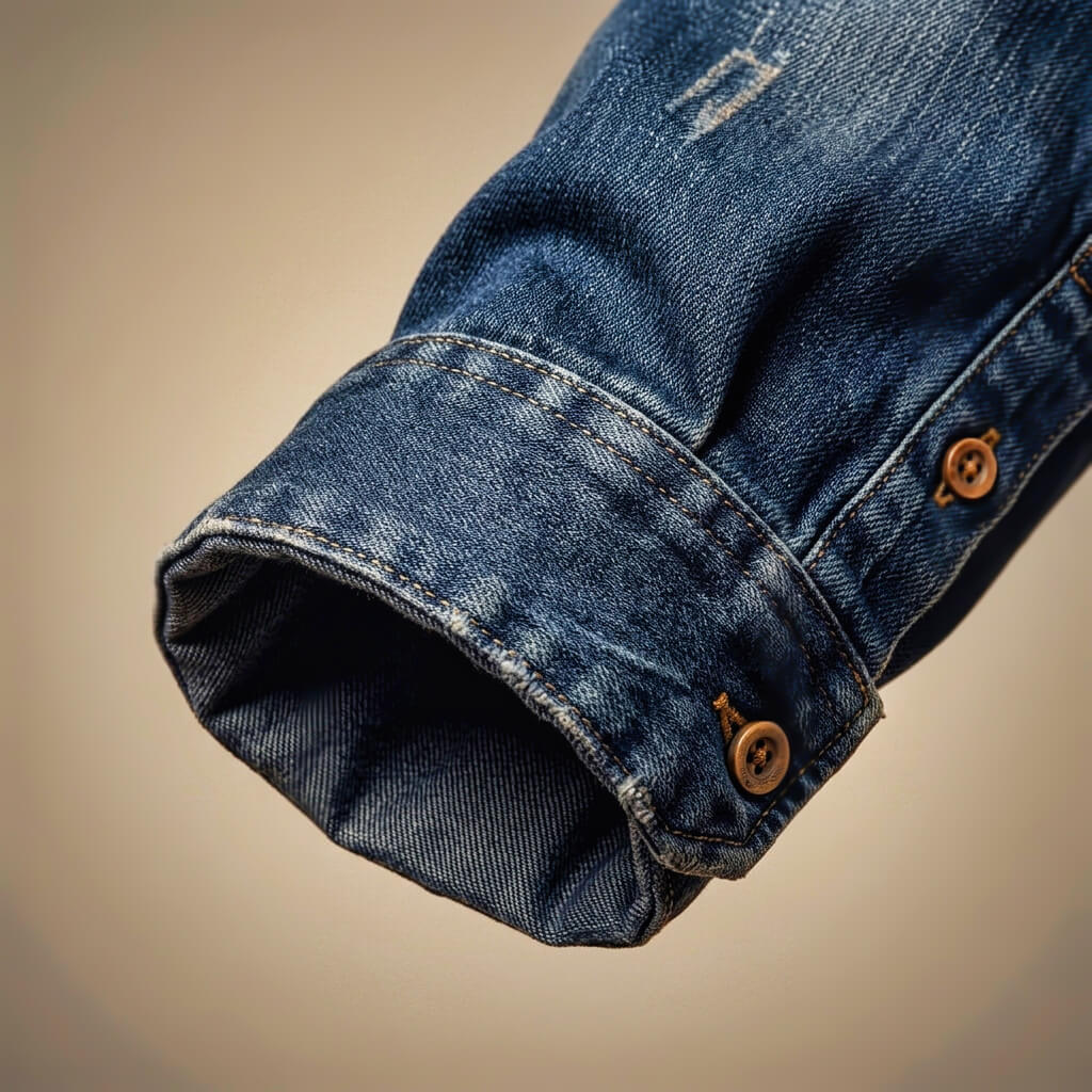 Men's Organic Cotton Denim Shirt with Button-Front and Multiple Pockets 7