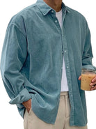 Men's Oversized Corduroy Button-Down Shirt 6