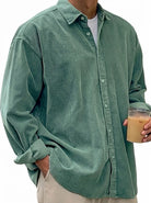Men's Oversized Corduroy Button-Down Shirt 8