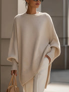 Men's Oversized Knit Crewneck Sweater with Ribbed Trim 0