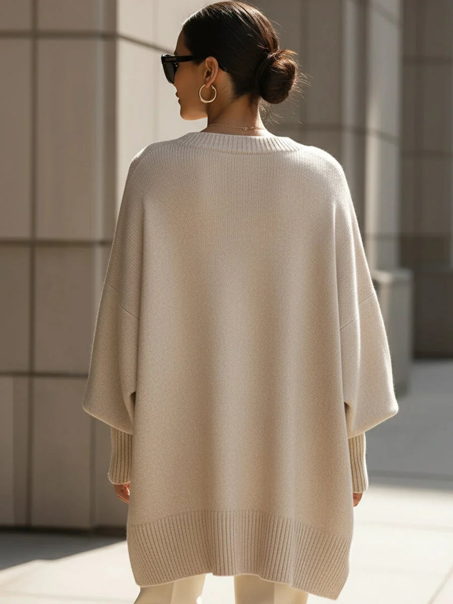 Men's Oversized Knit Crewneck Sweater with Ribbed Trim 3