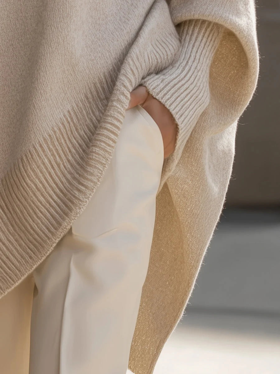 Men's Oversized Knit Crewneck Sweater with Ribbed Trim 4