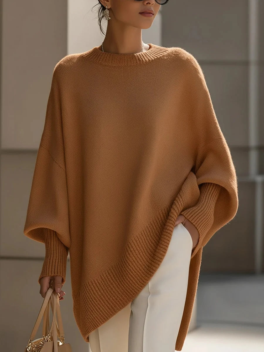 Men's Oversized Knit Crewneck Sweater with Ribbed Trim 5