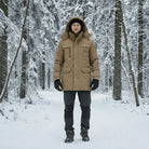Men's Padded Parka with Detachable Hood and Fleece Lining 1