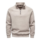 Men's Quarter-Zip Ribbed Knit Sweater with Fleece Lining 1