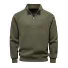 Men's Quarter-Zip Ribbed Knit Sweater with Fleece Lining 4
