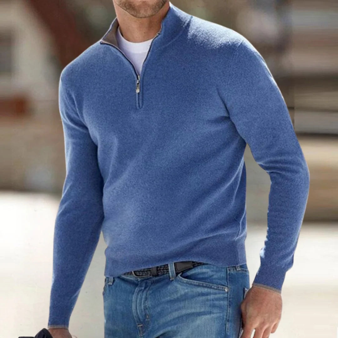 Men's Quarter Zip Pullover with Relaxed Fit and Adjustable Closure 2