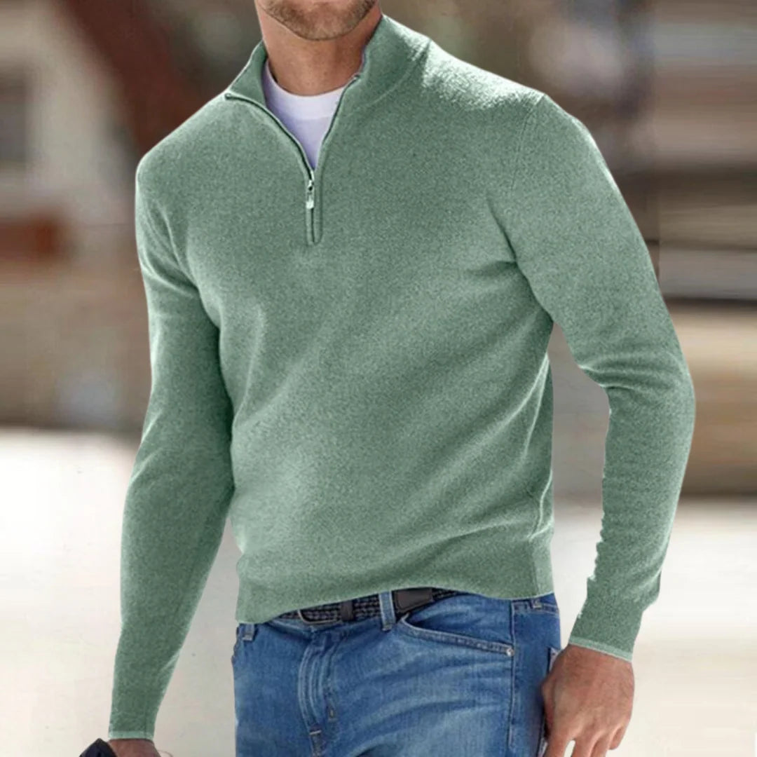 Men's Quarter Zip Pullover with Relaxed Fit and Adjustable Closure 3