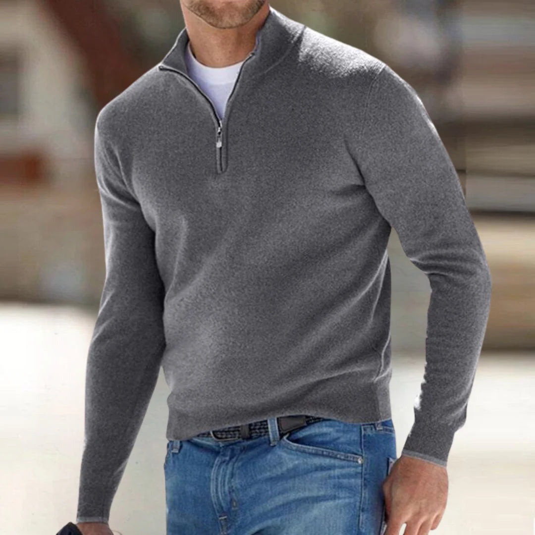 Men's Quarter Zip Pullover with Relaxed Fit and Adjustable Closure 5