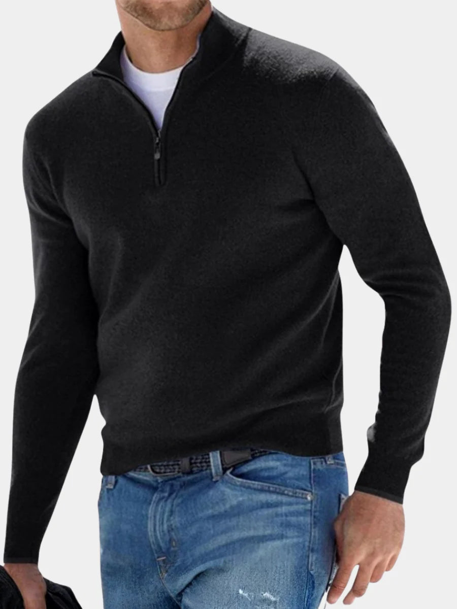 Men's Quarter Zip Pullover with Relaxed Fit and Adjustable Closure 6