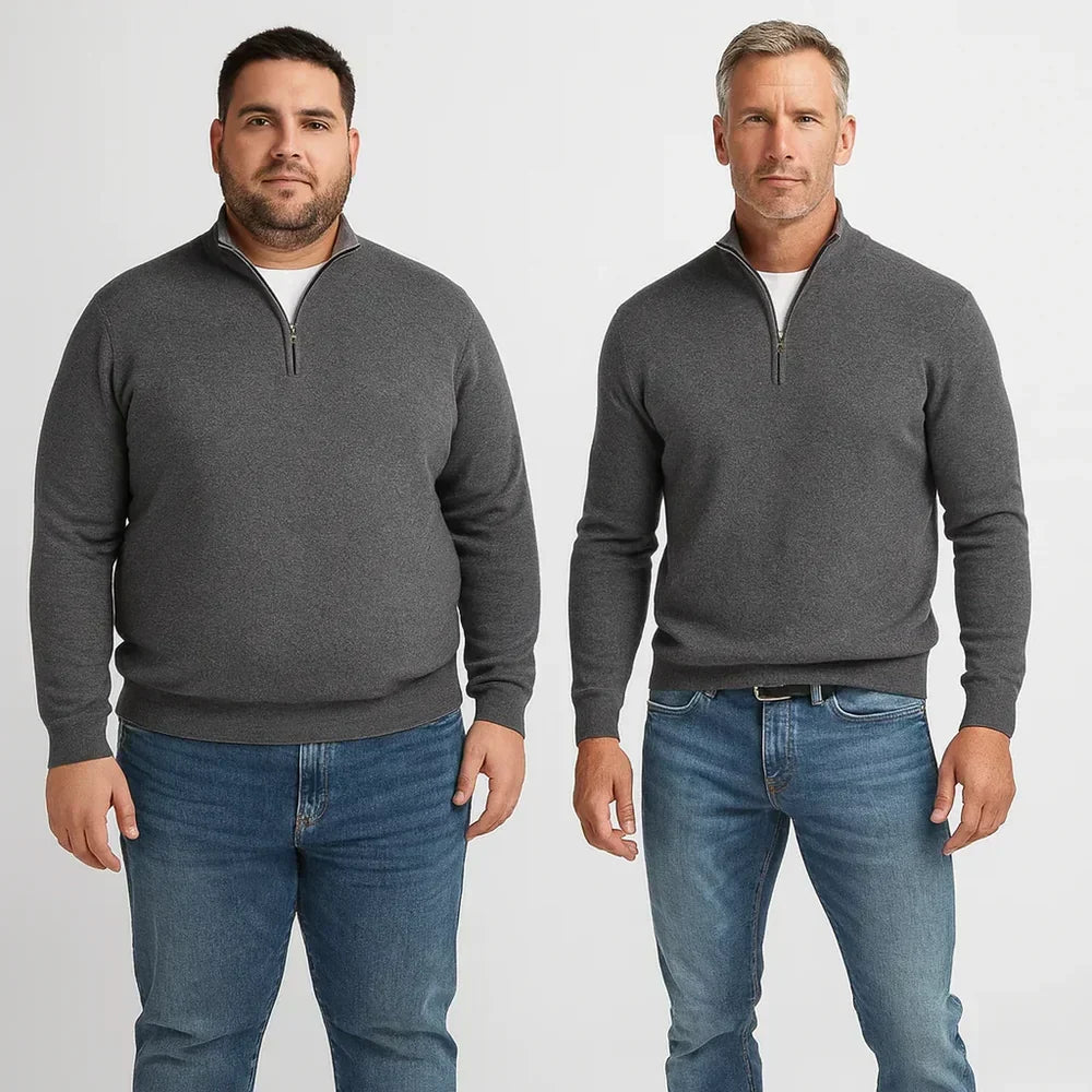 Men's Quarter Zip Pullover with Relaxed Fit and Adjustable Closure 8