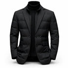 Men's Quilted Blazer Jacket with Padded Insulation and High Collar 0