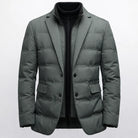 Men's Quilted Blazer Jacket with Padded Insulation and High Collar 4