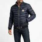 Men's Quilted Bomber Puffer Jacket with Zip Front and Pockets 1