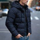 Men's Quilted Hooded Puffer Jacket with Insulation 1
