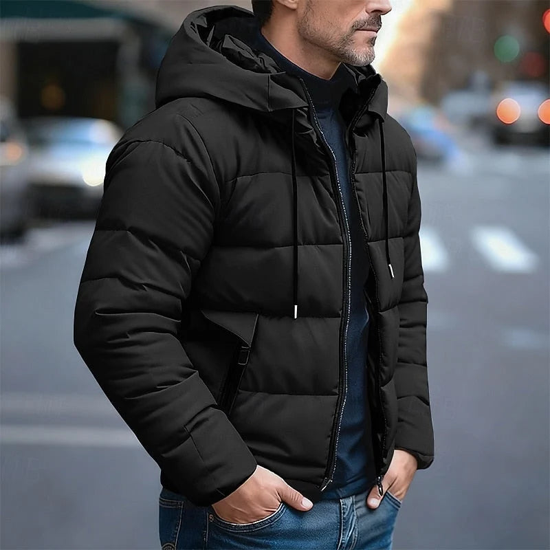 Men's Quilted Hooded Puffer Jacket with Insulation 2