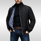 Men's Quilted Jacket with Fleece Lining and Stand Collar 1