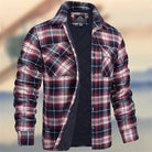 Men's Quilted Plaid Shirt Jacket with Chest Pockets 0